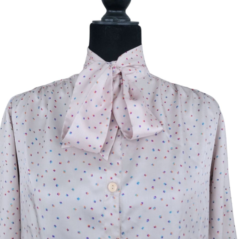 Purple Long Sleeve Cuffed Blouse with Tie Front - Picture 2 of 9